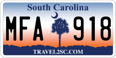SC license plate MFA918