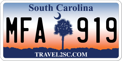 SC license plate MFA919