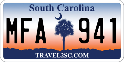 SC license plate MFA941