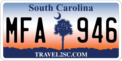 SC license plate MFA946