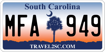 SC license plate MFA949
