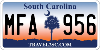SC license plate MFA956