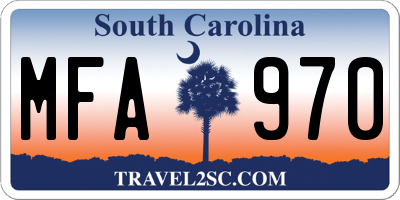 SC license plate MFA970