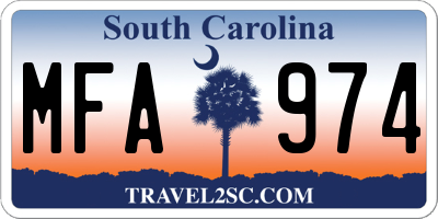 SC license plate MFA974