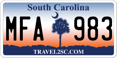 SC license plate MFA983