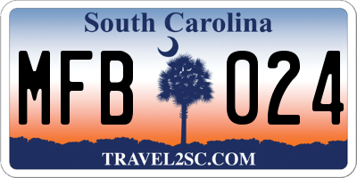 SC license plate MFB024