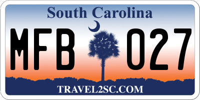 SC license plate MFB027