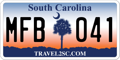 SC license plate MFB041