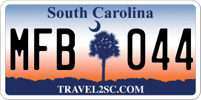 SC license plate MFB044