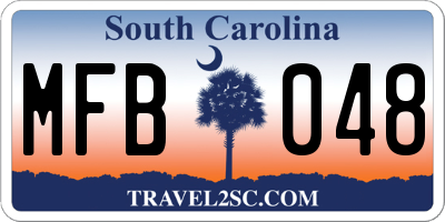 SC license plate MFB048