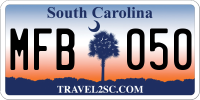 SC license plate MFB050