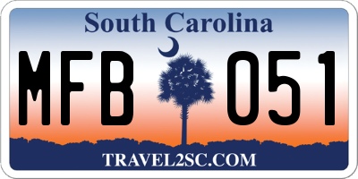 SC license plate MFB051