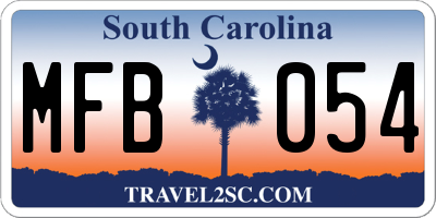 SC license plate MFB054