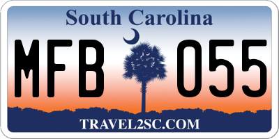 SC license plate MFB055