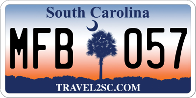 SC license plate MFB057