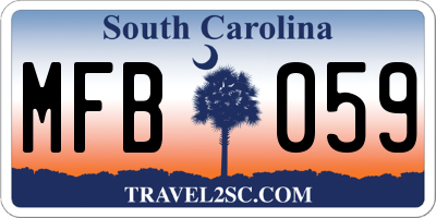 SC license plate MFB059