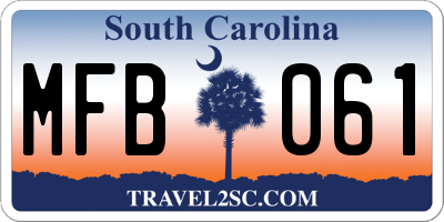 SC license plate MFB061