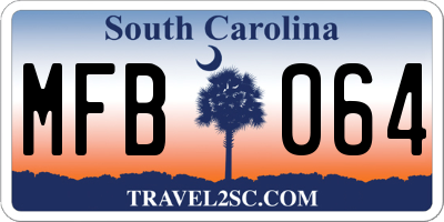SC license plate MFB064