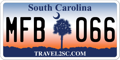 SC license plate MFB066