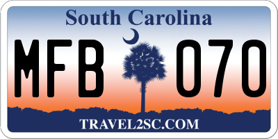 SC license plate MFB070