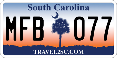SC license plate MFB077