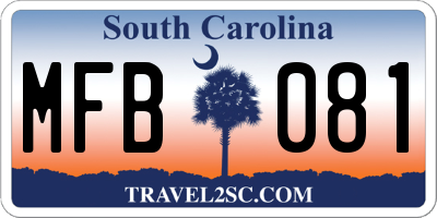 SC license plate MFB081