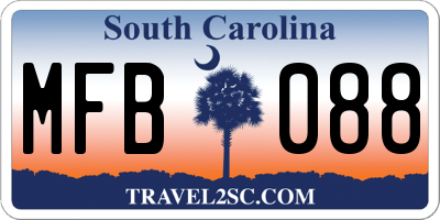 SC license plate MFB088