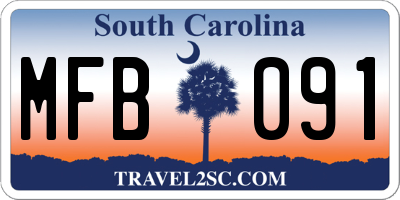 SC license plate MFB091