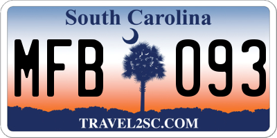 SC license plate MFB093