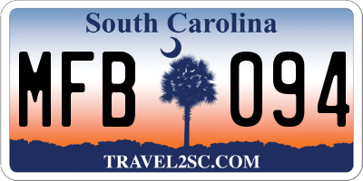 SC license plate MFB094