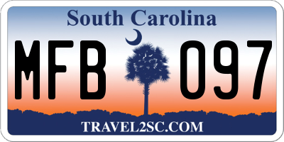 SC license plate MFB097
