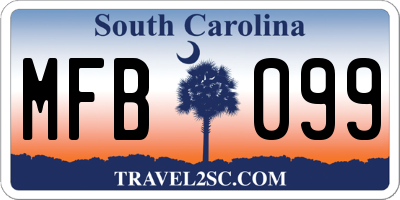 SC license plate MFB099