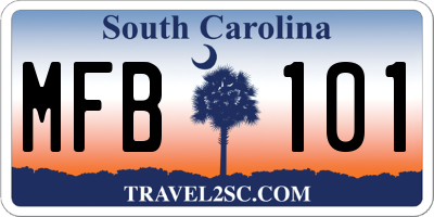 SC license plate MFB101