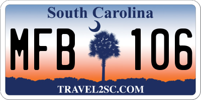SC license plate MFB106