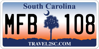 SC license plate MFB108