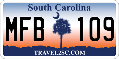 SC license plate MFB109
