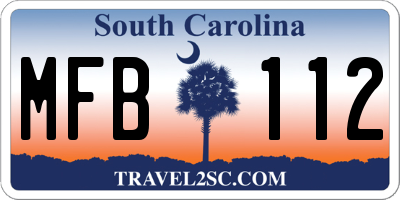 SC license plate MFB112