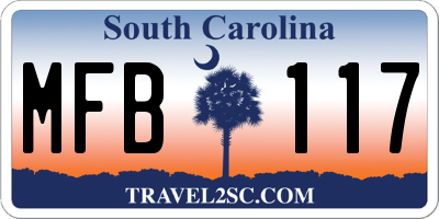SC license plate MFB117