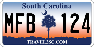 SC license plate MFB124