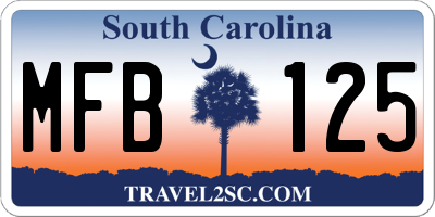 SC license plate MFB125