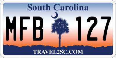 SC license plate MFB127