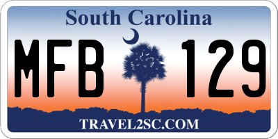 SC license plate MFB129