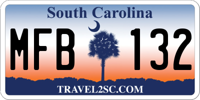 SC license plate MFB132