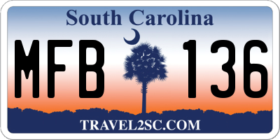 SC license plate MFB136