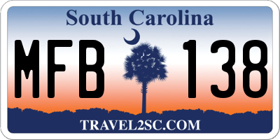 SC license plate MFB138
