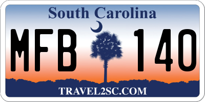 SC license plate MFB140