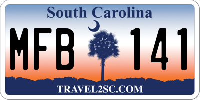 SC license plate MFB141