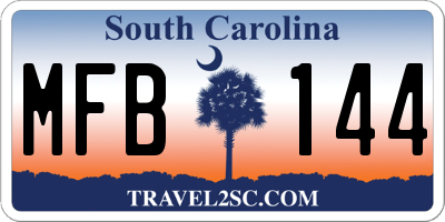 SC license plate MFB144