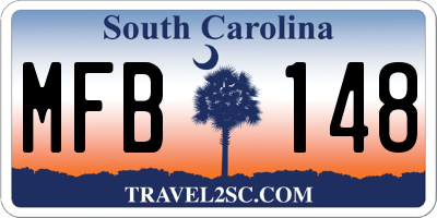 SC license plate MFB148