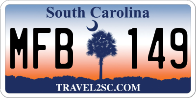 SC license plate MFB149